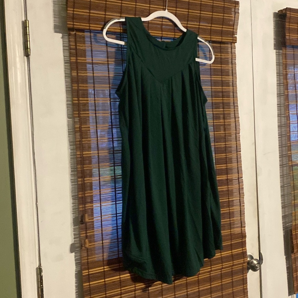 Dark green sleeveless summer dress